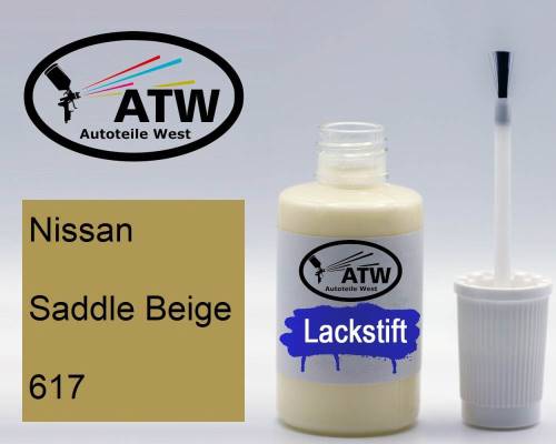 Nissan, Saddle Beige, 617: 20ml Lackstift, von ATW Autoteile West.